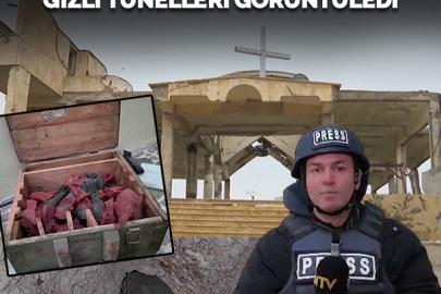 NTV ekibi YPG'nin altına tünel kazdığı kiliseye girdi