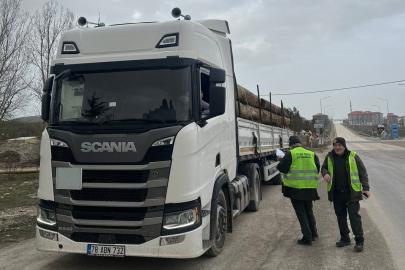 Karabük-Kastamonu yolunda orman emvali denetimi yapıldı