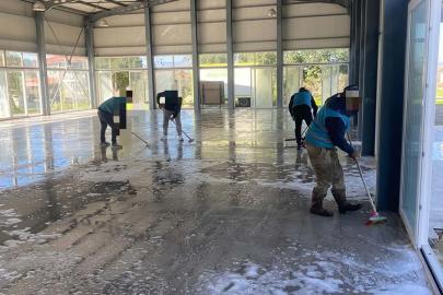 Muğla'da yükümlülerden sosyal tesislere ramazan temizliği