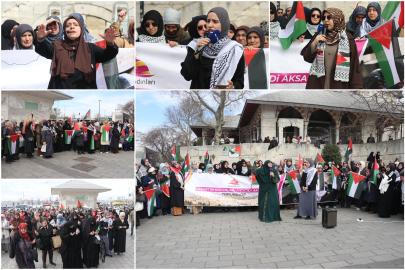 Kadınlardan Mescid-i Aksa'nın kapalı kalmasına tepki