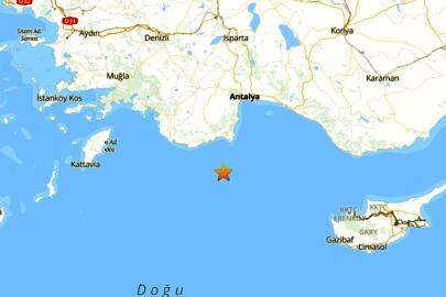 Akdeniz'de 4,2 büyüklüğünde deprem