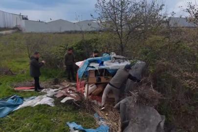 Bursa'da sulak alanlarda kurulan gümeler imha edildi