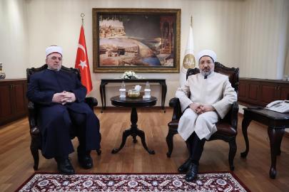 Diyanet İşleri Başkanı Arpaguş, Kosova İslam Birliği Başkanı Ternava'yı kabul etti