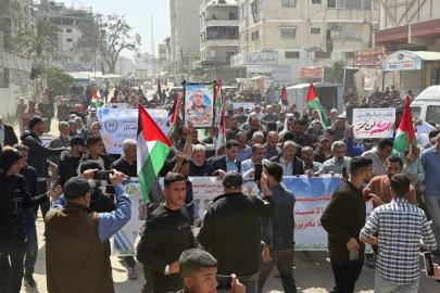 Gazze'de Esir Günü dolayısıyla kitlesel gösteriler düzenlendi