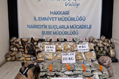 Hakkari’de 211 kilo uyuşturucu ele geçirildi: 2 gözaltı