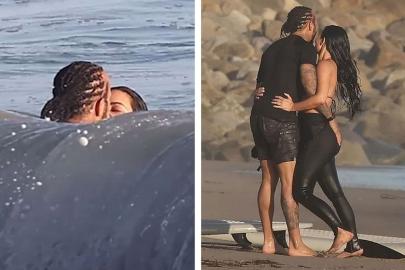 Kim Kardashian ve Lewis Hamilton, sörf yaparken aşk tazeledi