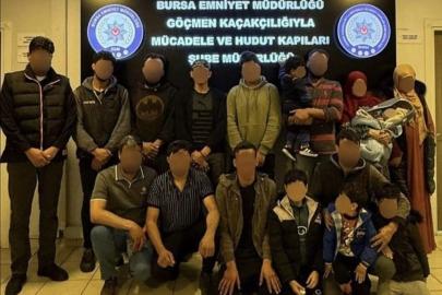 Bursa’da göçmen kaçakçılığı operasyonu: 24 gözaltı