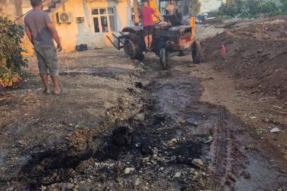 Park halindeki traktör hareket edip alev aldı